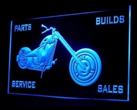 Motorcycle Service Parts Builds Bikes LED Neon Sign